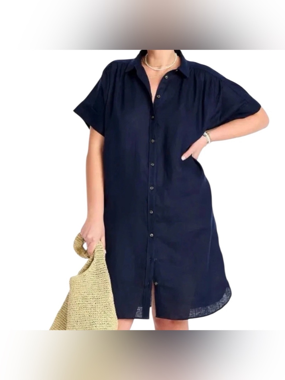 💙✨ J.Crew Baird McNutt Irish Linen Navy Shirt Dress Small ✨💙